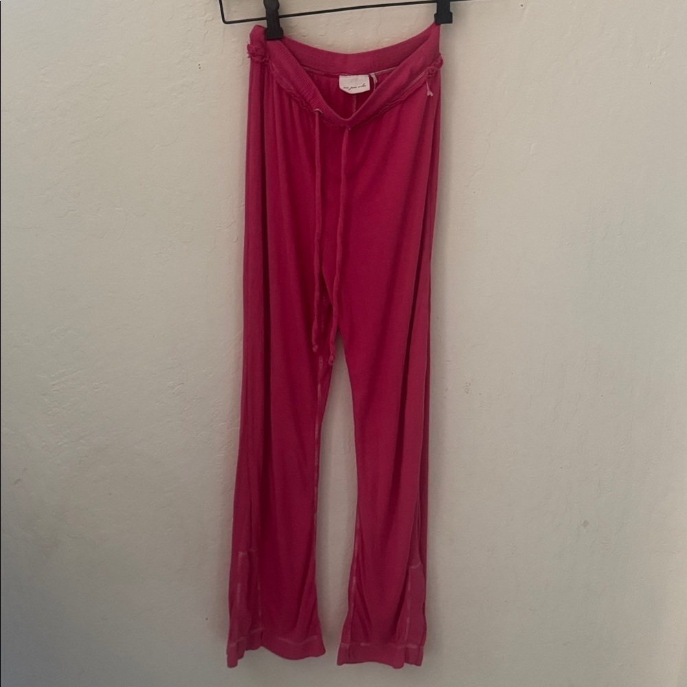 Urban Outfitters Sweet Dreams Pink Waffle Open Slit Ankle Lounge Pants XS - Picture 5 of 5